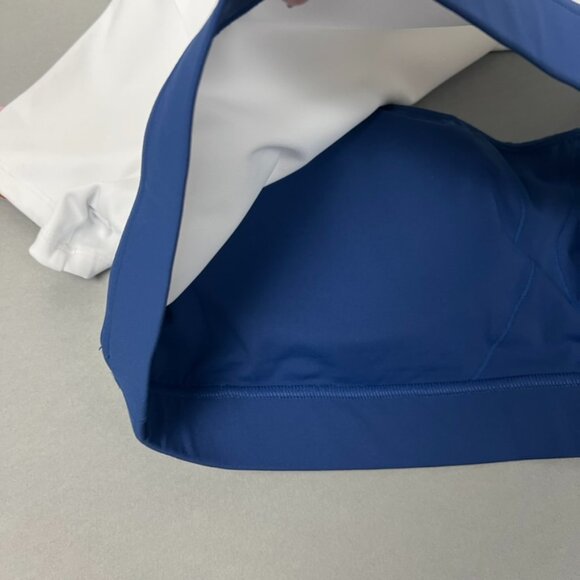 NWT Halara Tee Womens XL White Blue Cut Out Short Sleeve Cropped Barre Dance Top - Picture 4 of 13